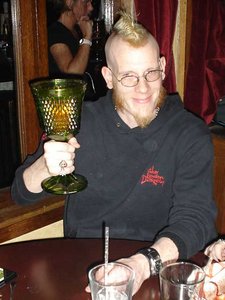 Brian and his pimp glass...